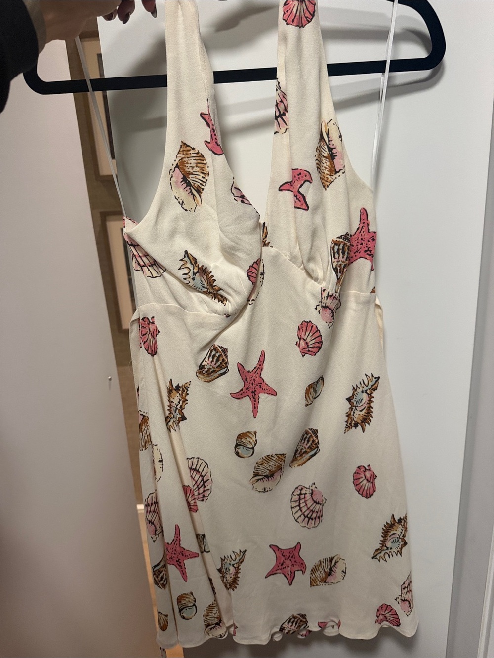 Reformation Cream One-Piece with Pink Sea Life Print